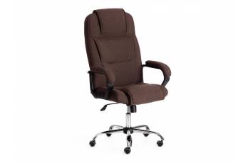 Кресло офисное Bergamo хром ткань коричневый