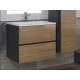 Тумба с раковиной Uperwood Barsa 60 см раковина белая-тумба черная/дуб сонома