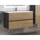 Тумба с раковиной Uperwood Barsa 90 см раковина белая-тумба черная/дуб сонома