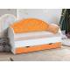 Кровать с продольной мягкой спинкой Сердце №3 800х1600 мм розовая