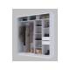 Шкаф-купе Гранд-1 2000 Белый гладкий-двери Зеркало-Лакобель черный