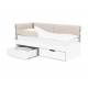 Детская мягкая кровать Denvas с бортиком и ящиками холодный бежевый