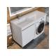Тумба с раковиной Uperwood Magenta 60-120 см напольная белая/графит с дверцами левая