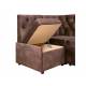 Угловой диван Призма каретная стяжка коричневый
