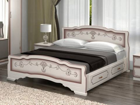 Кровать Карина-6 с 2-мя ящиками 900 Дуб молочный