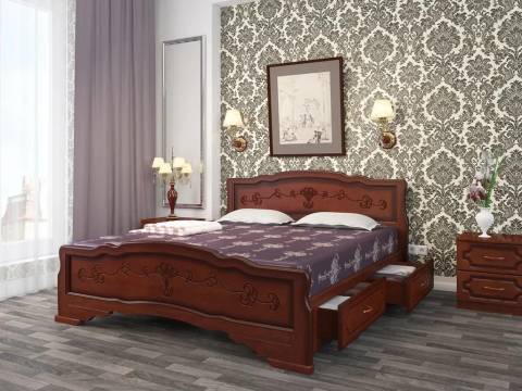 Кровать Карина-6 с 2-мя ящиками 1400 Орех