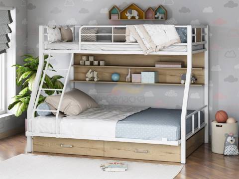 Двухъярусная кровать Гранада-1ПЯЯ 140 Белый