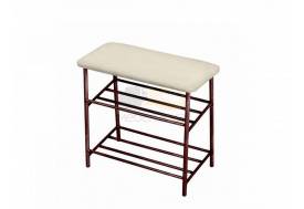 Банкетка-обувница малая бежевый/медный антик