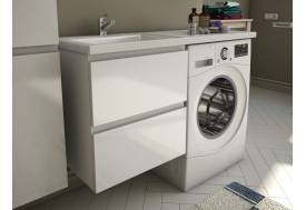 Тумба с раковиной Dallas Luxe 1400 навесная 2 ящика левая